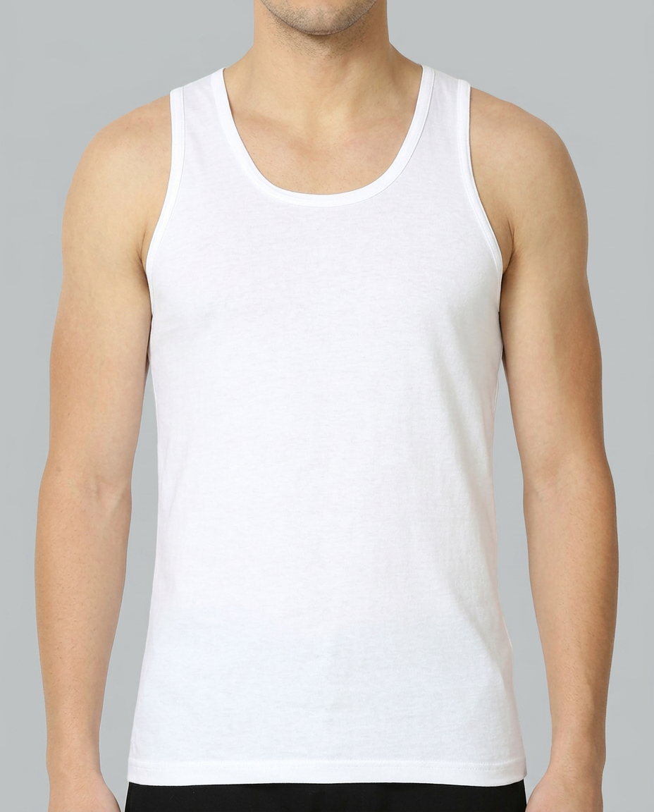 Majestic Vest RN – Men’s Sleeveless Pure Cotton Vest